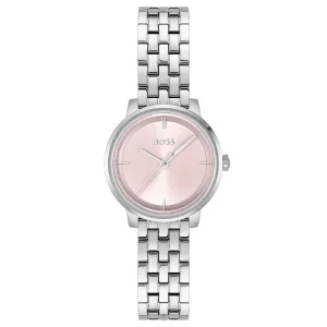 Lucia Pink Dial Silver Watch