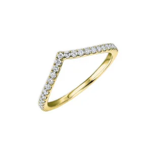 9ct Yellow Gold V-Shaped 0.25ct Diamond Eternity Ring