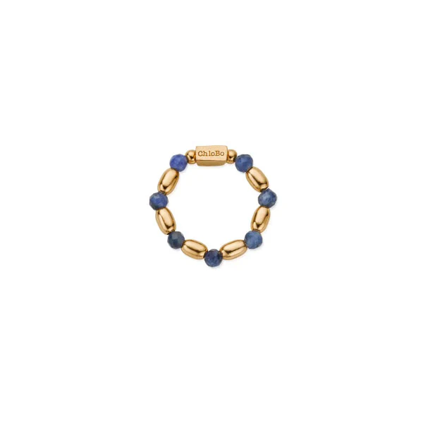 Chlobo Mini Rice Sodalite Ring Gold - Image 2