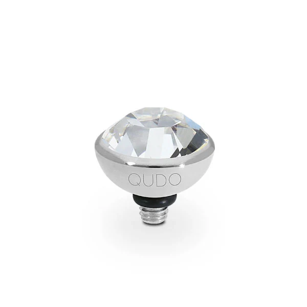 Qudo Bottone 10mm Crystal Silver Topper