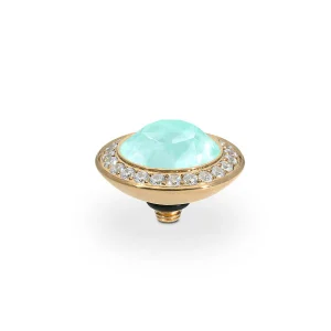 Qudo Tondo Deluxe Crystal Soft Mint Ignite 13mm Gold Topper