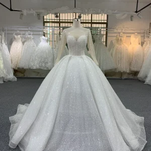 BYG luxury high end heavy beading crystal bridal gown
