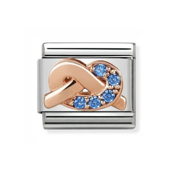 Nomination Blue knot CZ Rose Gold Charm